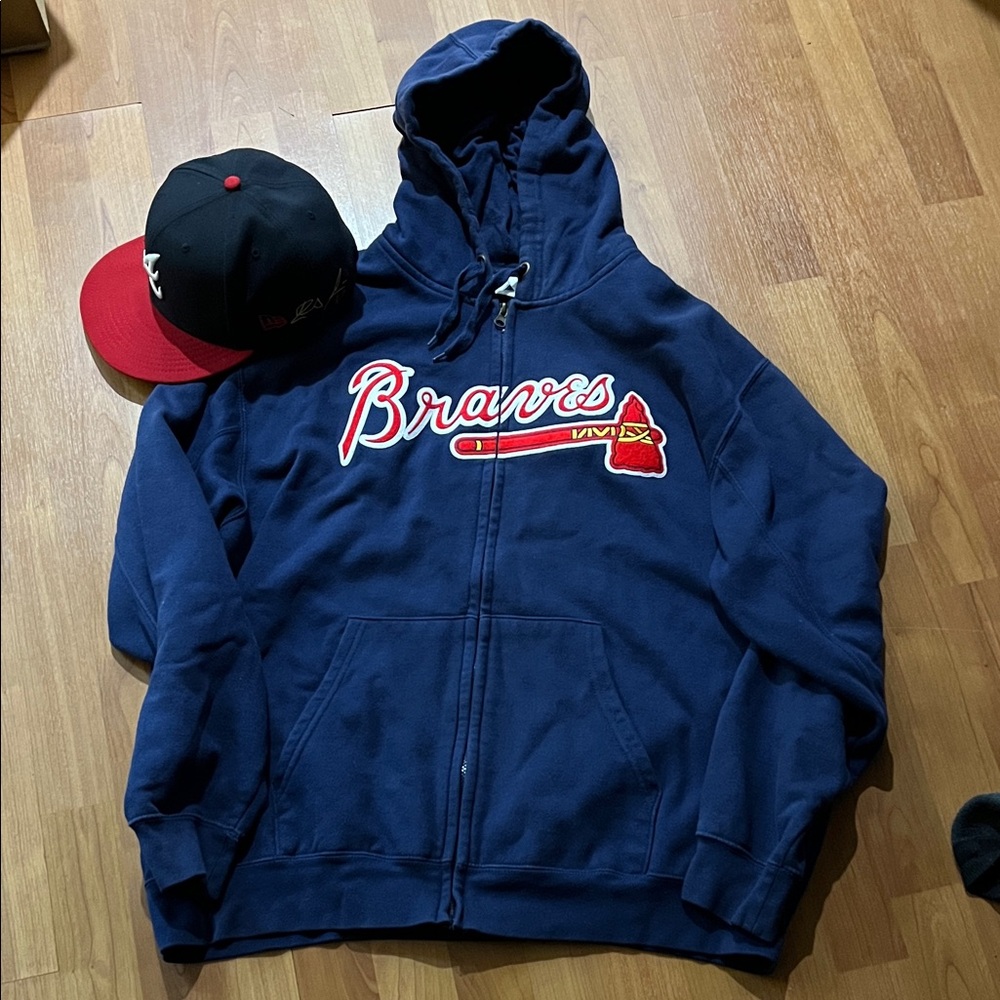 Atlanta Braves Ronald Acuna Navy Blue Hoodie and Cap Set